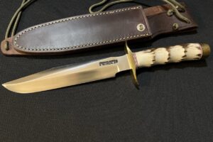 Randall Model 1 Fighting Knife with Finger Groove Stag Grip