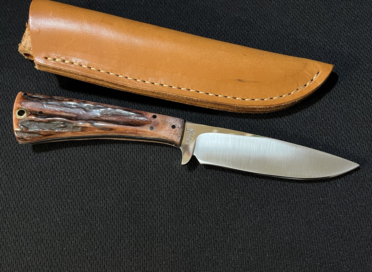 RW Wilson Custom Knife -Fixed Blade Hunter -Maker Jeremiah Johnson Movie Knives -bw - Image 3