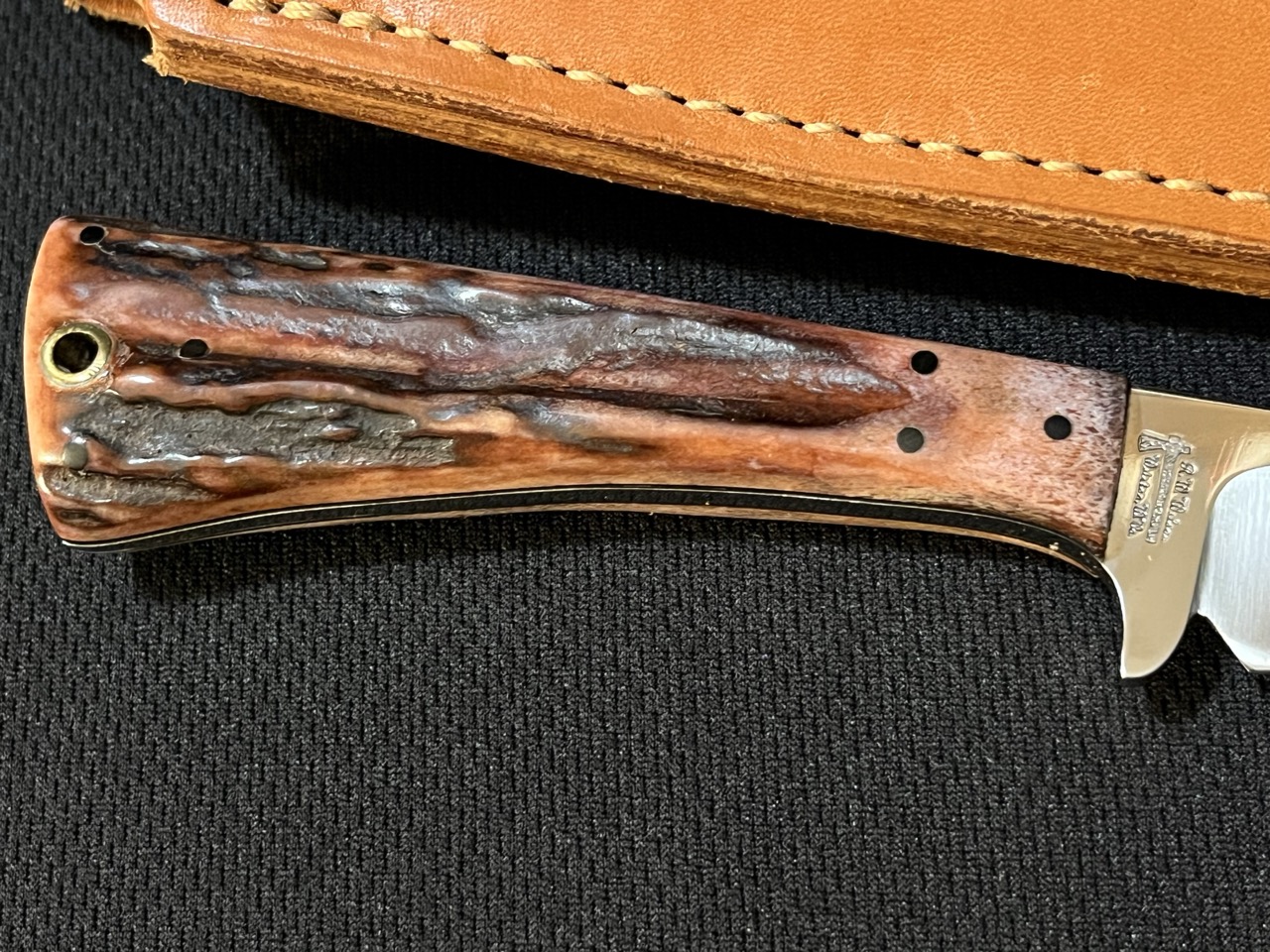 RW Wilson Custom Knife -Fixed Blade Hunter -Maker Jeremiah Johnson Movie Knives -bw - Image 5
