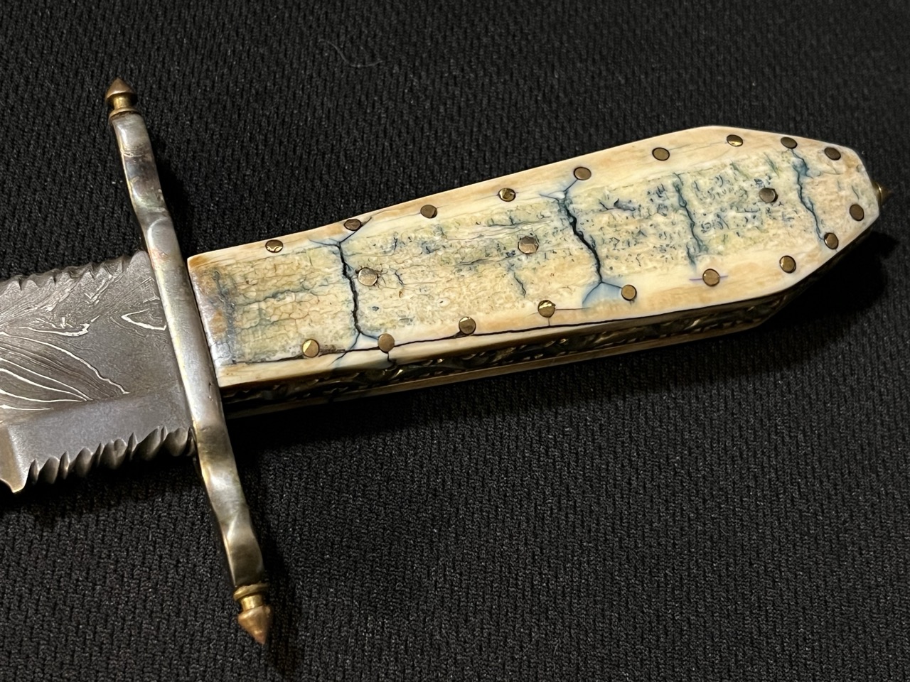 Ray Rybar Custom Knife -Damascus Dagger -ABS Master Smith Bill Moran Award Winner -bw - Image 3