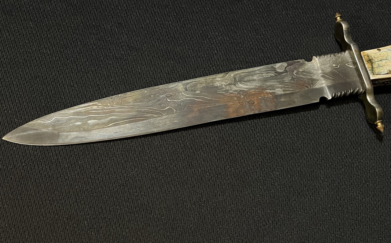 Ray Rybar Custom Knife -Damascus Dagger -ABS Master Smith Bill Moran Award Winner -bw - Image 4