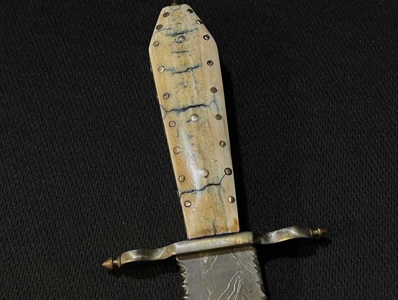Ray Rybar Custom Knife -Damascus Dagger -ABS Master Smith Bill Moran Award Winner -bw - Image 5