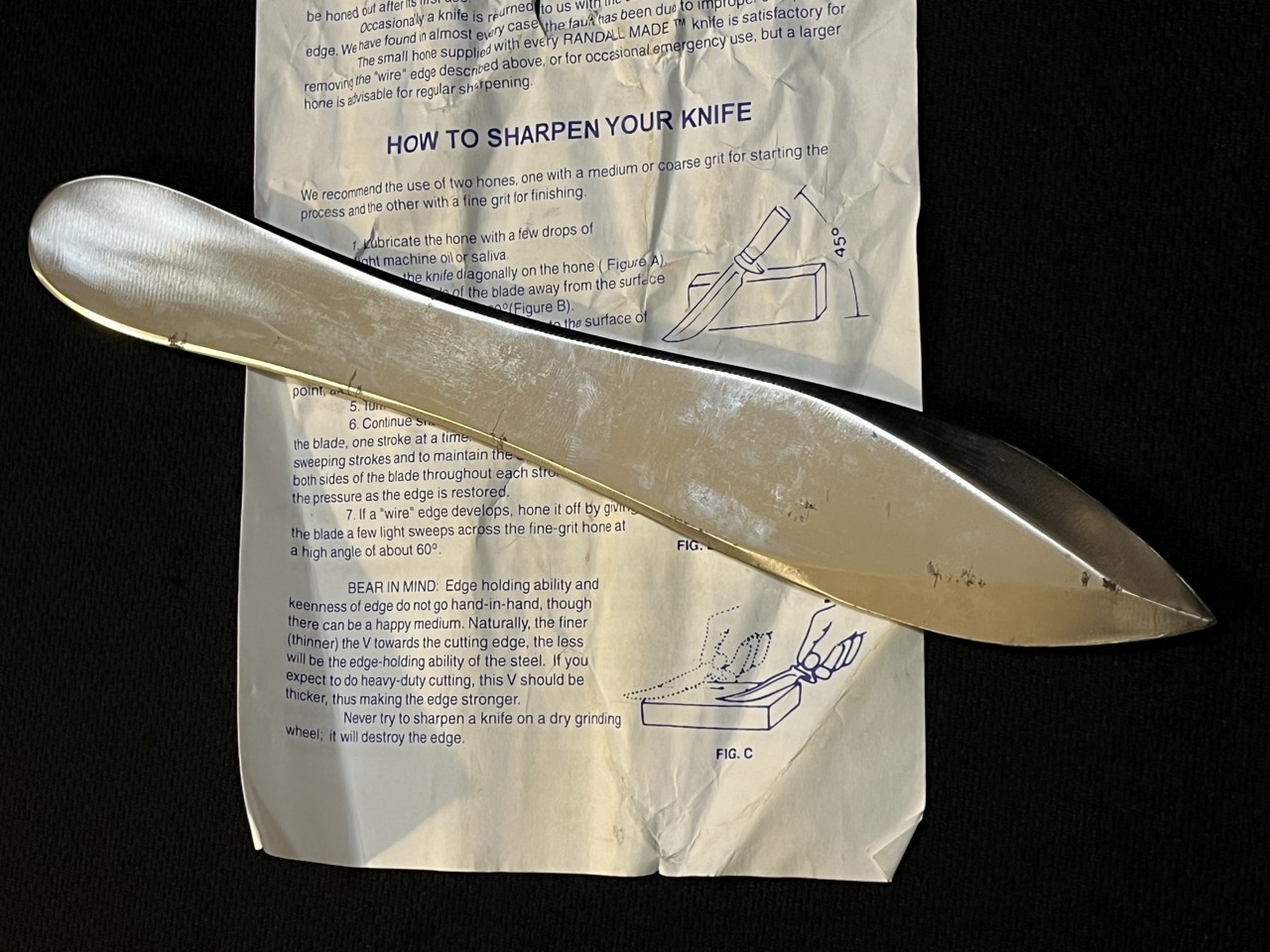 Randall 9 Thrower Knife -Pro Model -Orlando FLA -from Vtg Collection - Image 4
