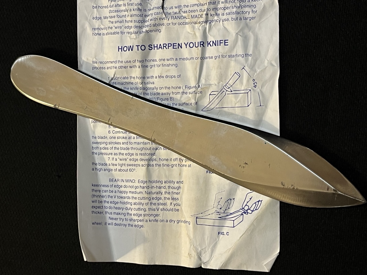 Randall 9 Thrower Knife -Pro Model -Orlando FLA -from Vtg Collection - Image 5