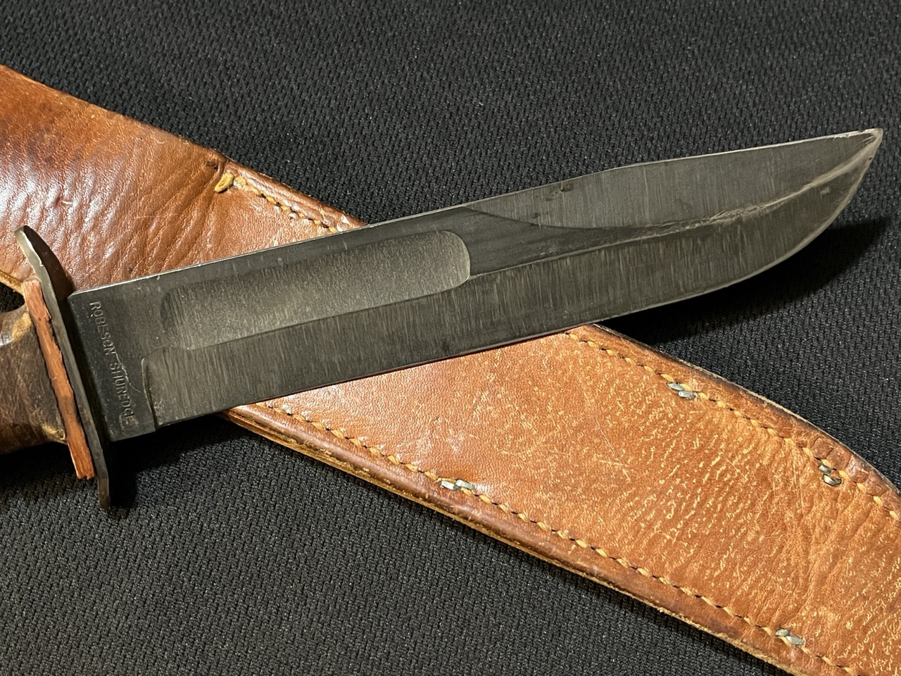 WWII ROBESON Mark 2 Fighting Knife -USN -Red Spacer/BOYT 43 EARLIEST VERSION - Image 7