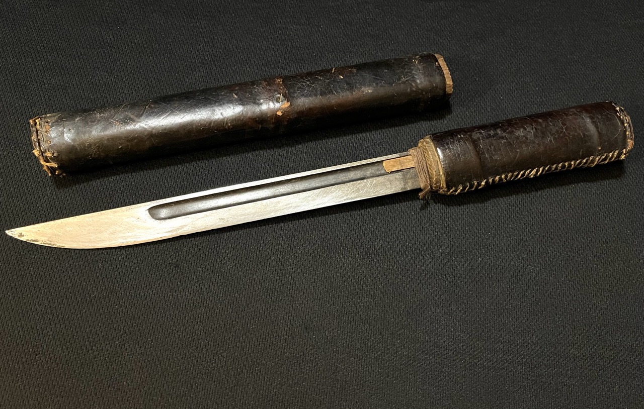 Japanese WWII Tanto Sword made from Converted Bayonet Blade -Harakiri Seppuku