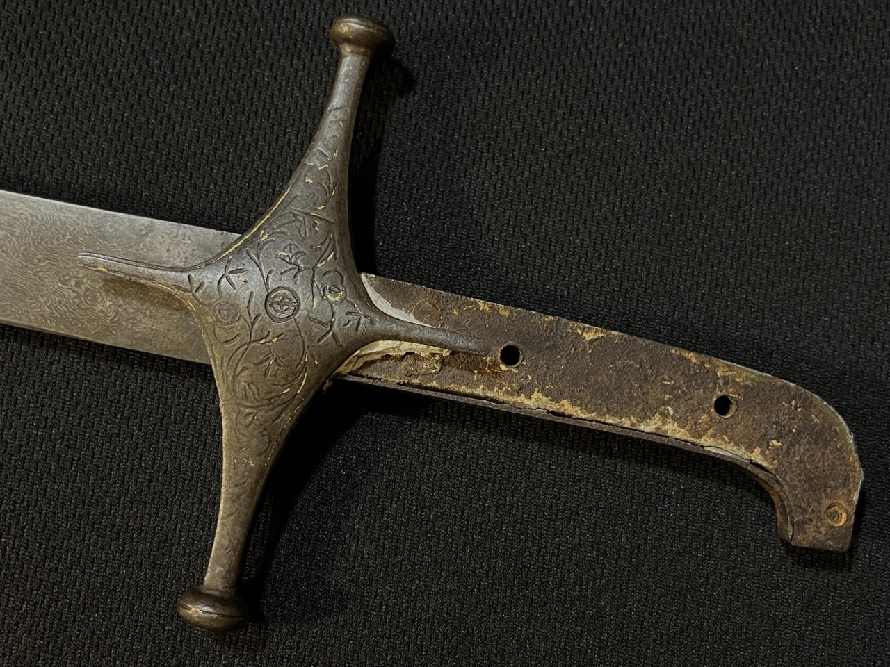 Ottoman Persian Shamshir Sword -Antique Old Islamic -Fine Wootz -Damascus -Gold - Image 4