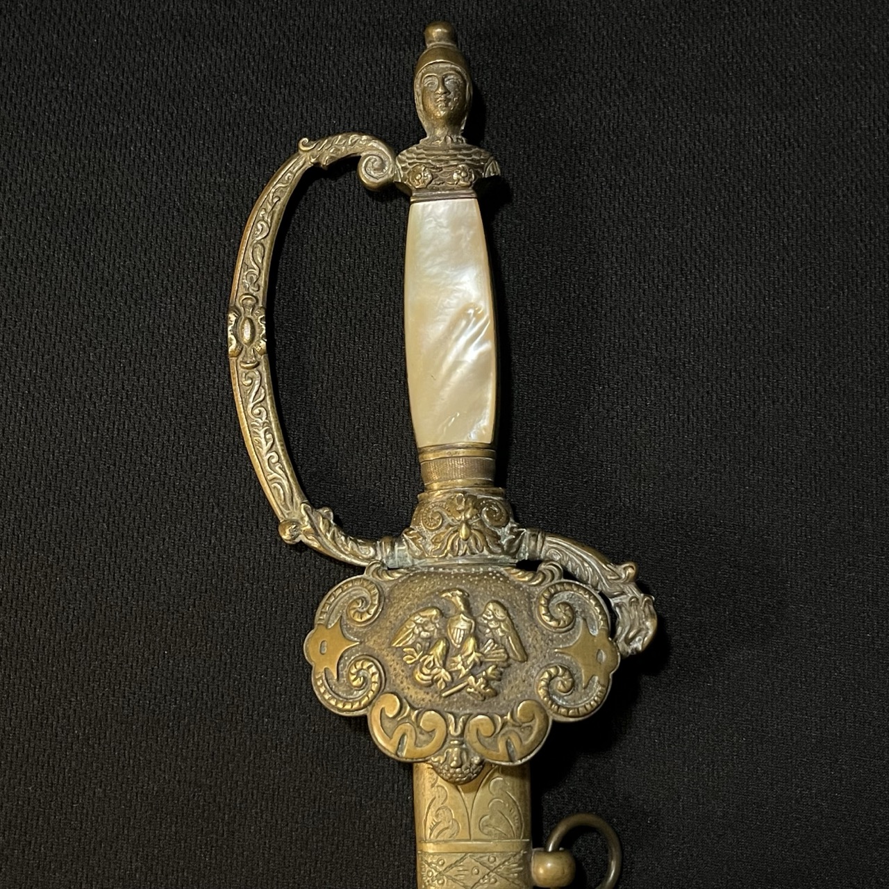 Early American Militia Sword -1840 era US -Blued/Gold Gilt -Mother of Pearl Horstmann - Image 4