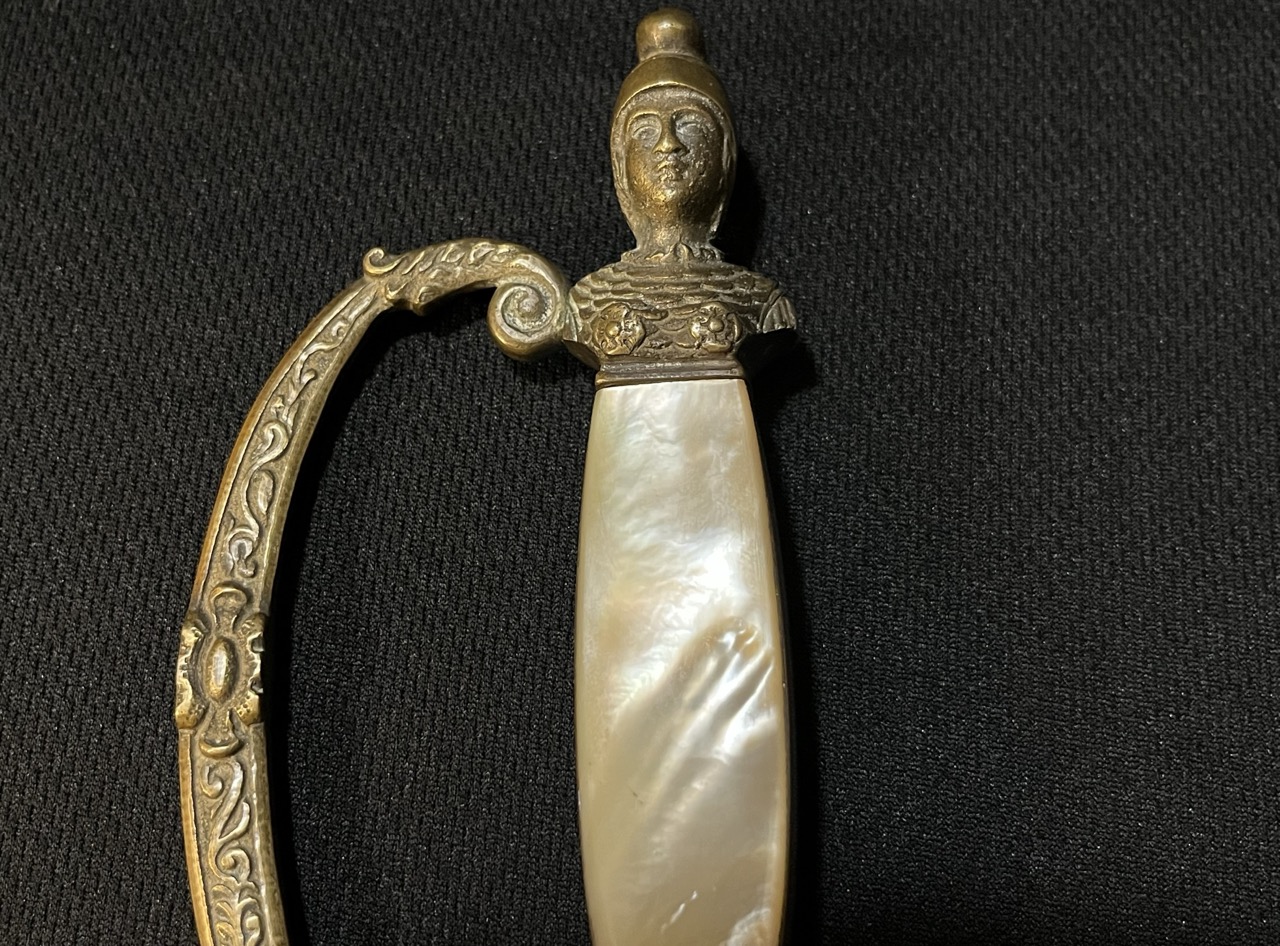 Early American Militia Sword -1840 era US -Blued/Gold Gilt -Mother of Pearl Horstmann - Image 7