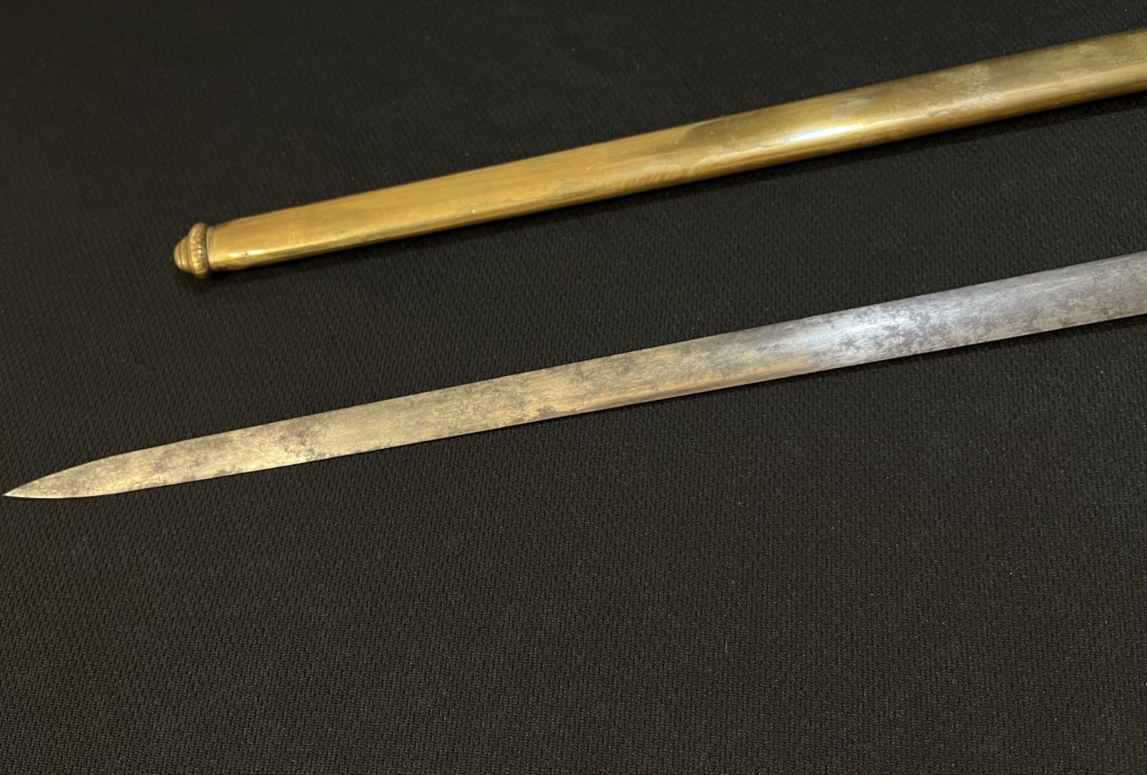 Early American Militia Sword -1840 era US -Blued/Gold Gilt -Mother of Pearl Horstmann - Image 17