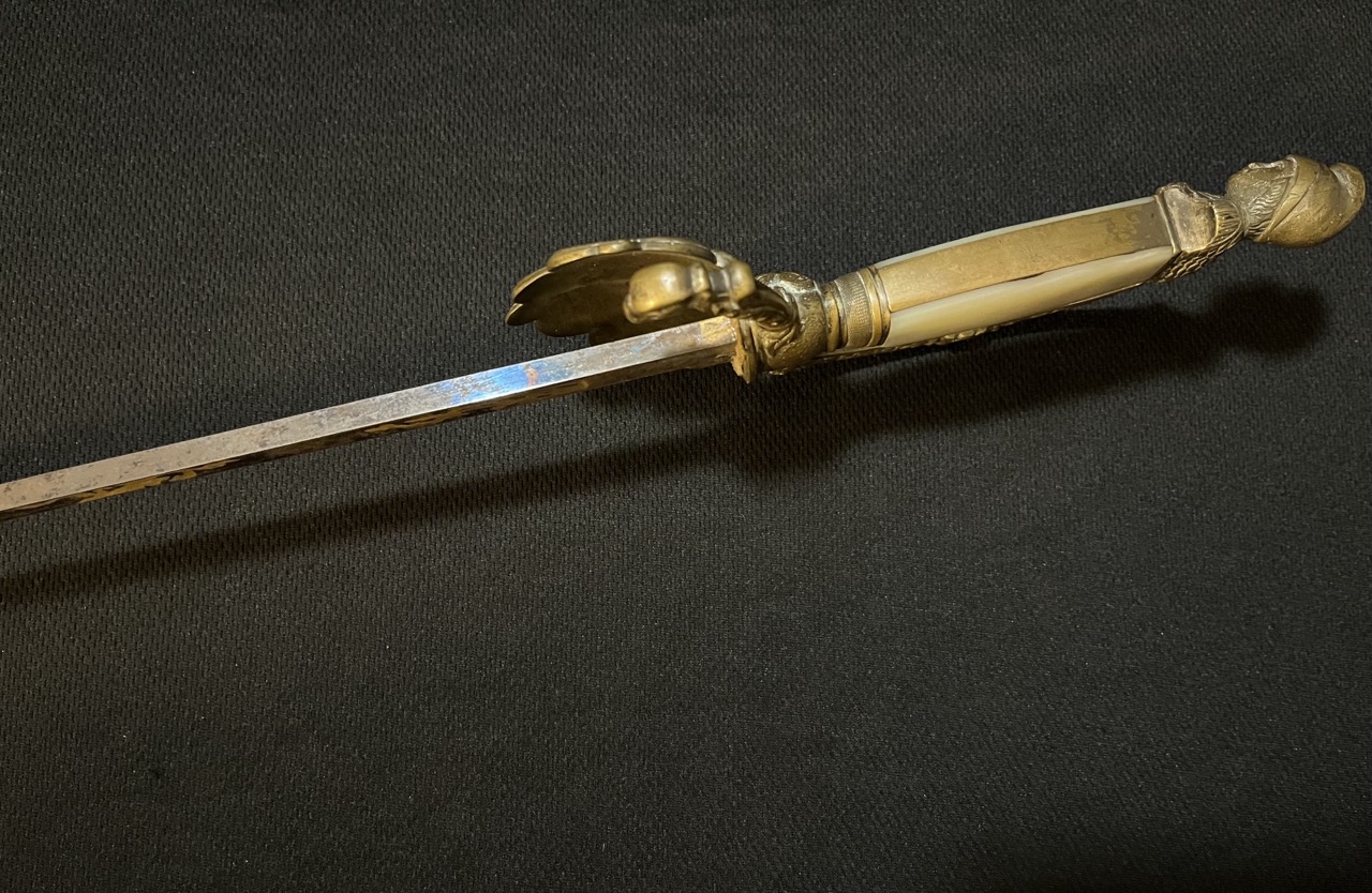 Early American Militia Sword -1840 era US -Blued/Gold Gilt -Mother of Pearl Horstmann - Image 19