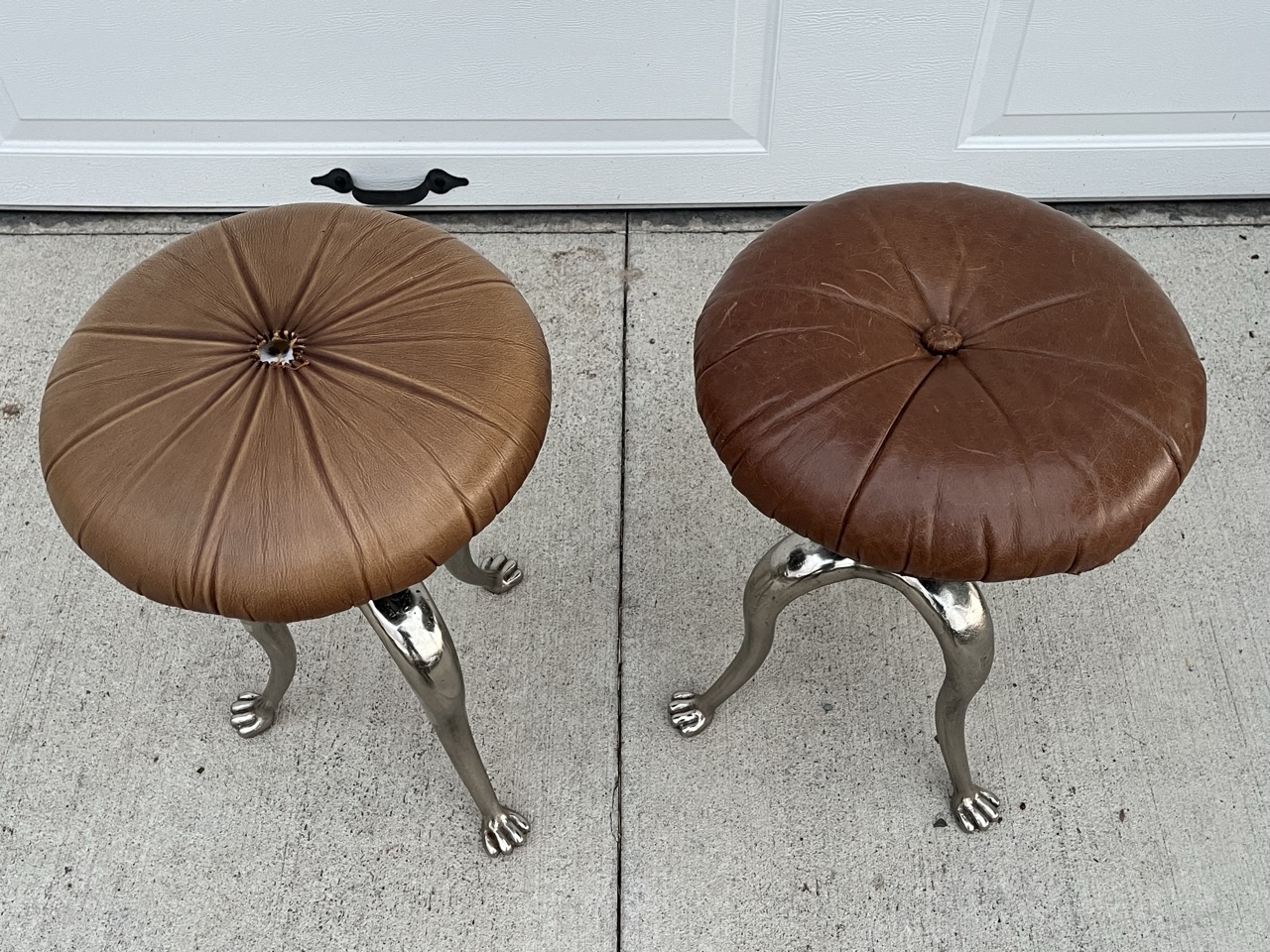 Antique Claw Foot Stool Set -circa 1910-1920 Artist/Industrial/Drafting Table Matching - Image 3