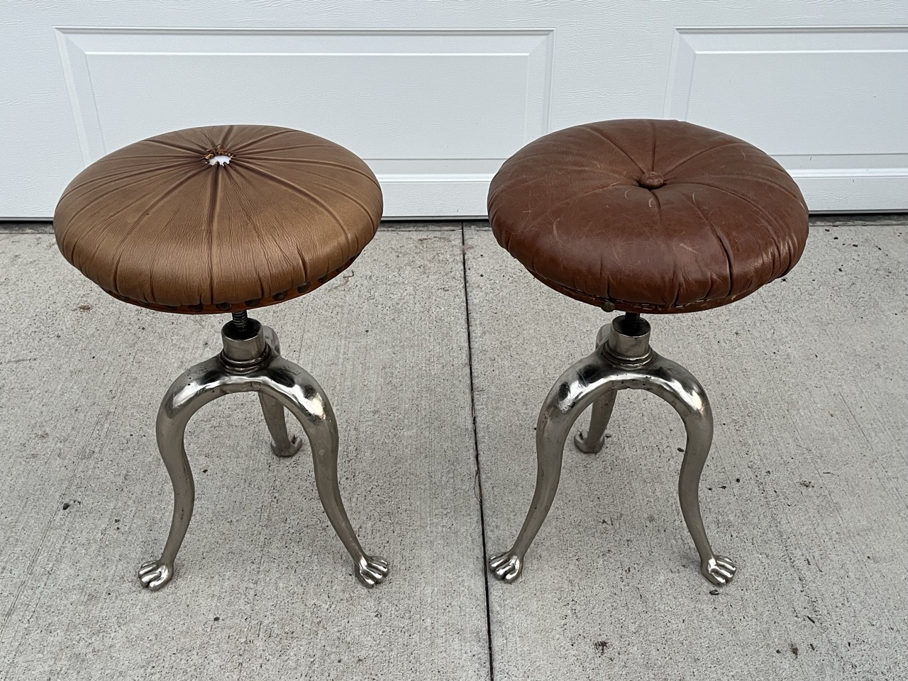 Antique Claw Foot Stool Set -circa 1910-1920 Artist/Industrial/Drafting Table Matching - Image 10
