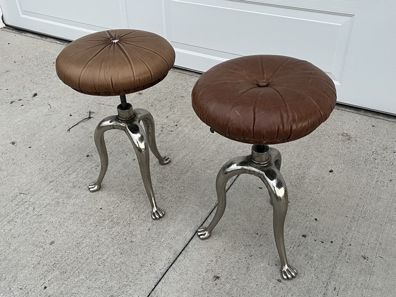 Antique Claw Foot Stool Set circa 1910-1920 Artist/Industrial/Drafting