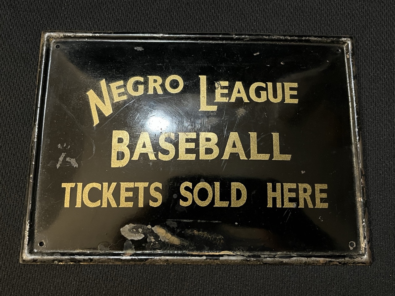 Negro League Baseball Tickets Sign