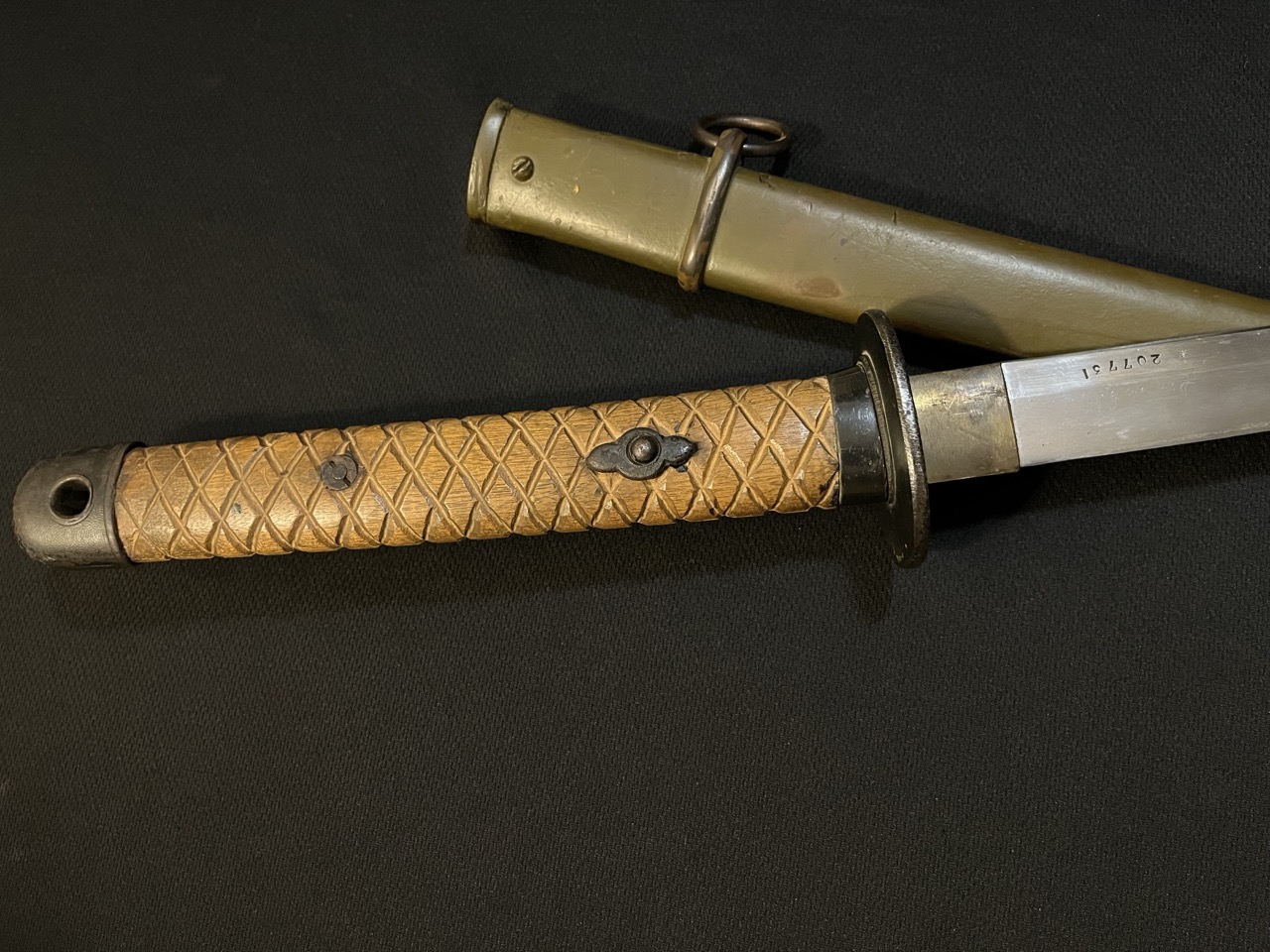 WWII Japanese NCO Sword -Wood Handle -Army -Old WW2 Samurai - Image 8