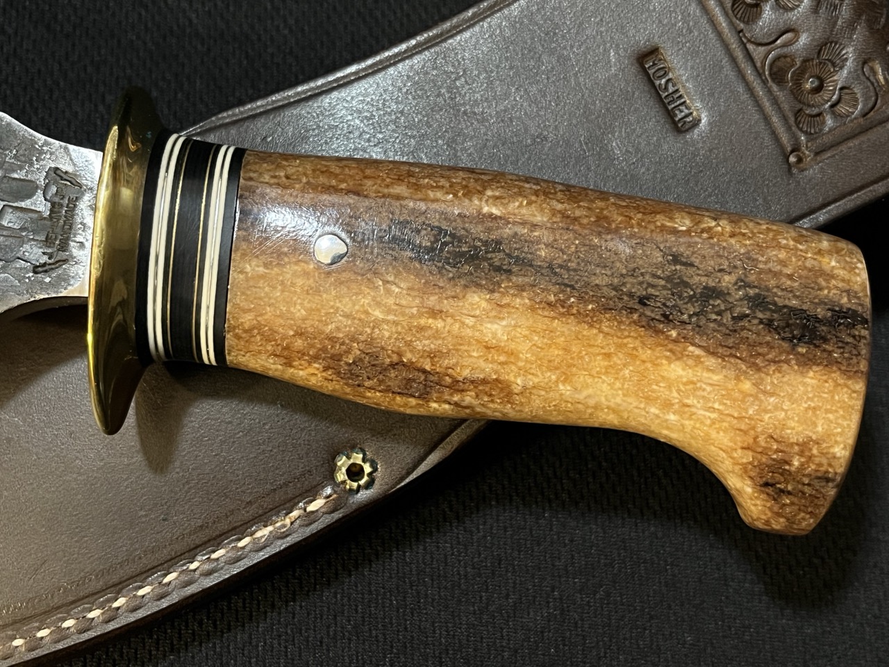 JIM BEHRING JR Knife -Custom Scagel Style Hunting Skinning -Bone Handle - Image 3