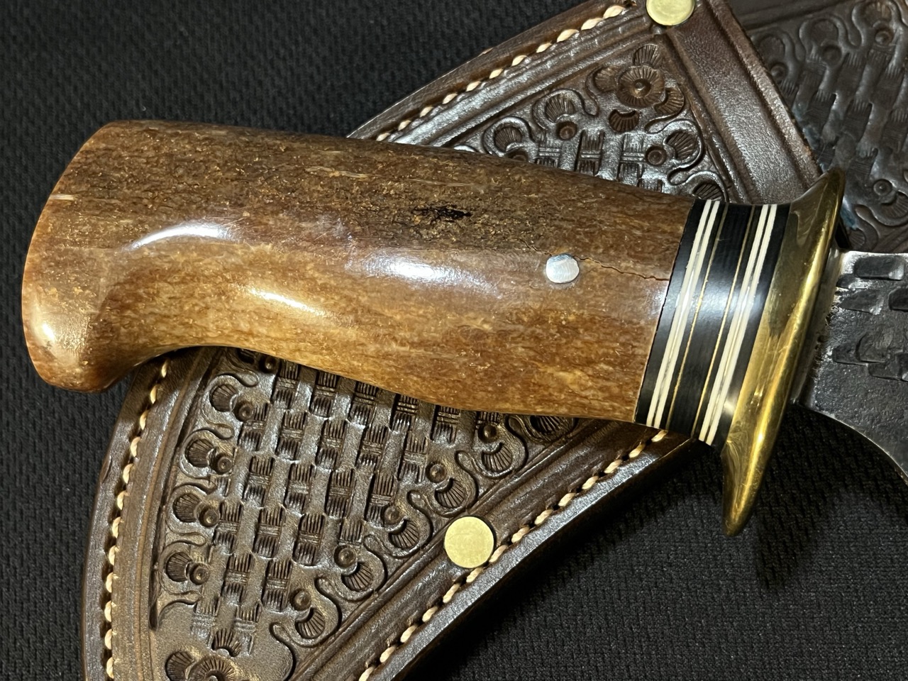 JIM BEHRING JR Knife -Custom Scagel Style Hunting Skinning -Bone Handle - Image 6