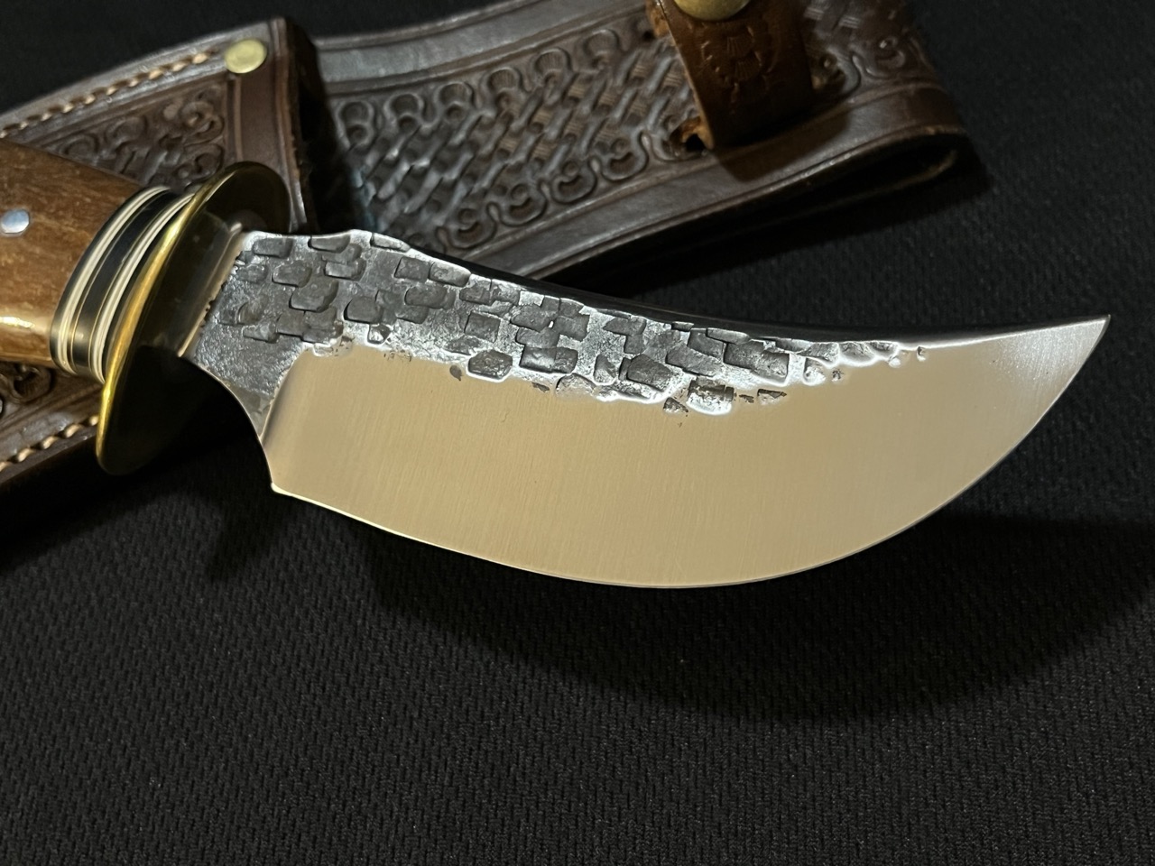 JIM BEHRING JR Knife -Custom Scagel Style Hunting Skinning -Bone Handle - Image 7